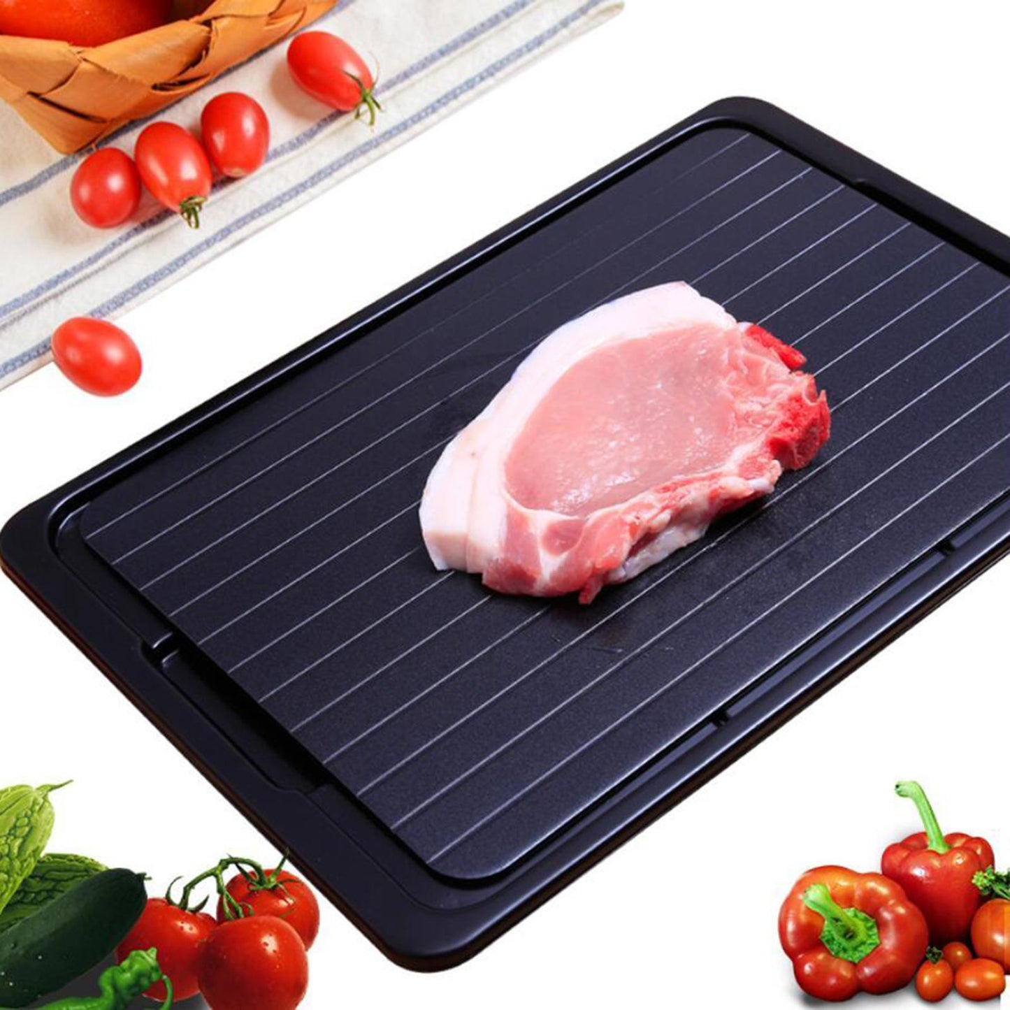 Aluminum Fast Defrosting Tray Thawing Plate Family Quick Thawing Frozen Meat 23x20.8x0.3cm