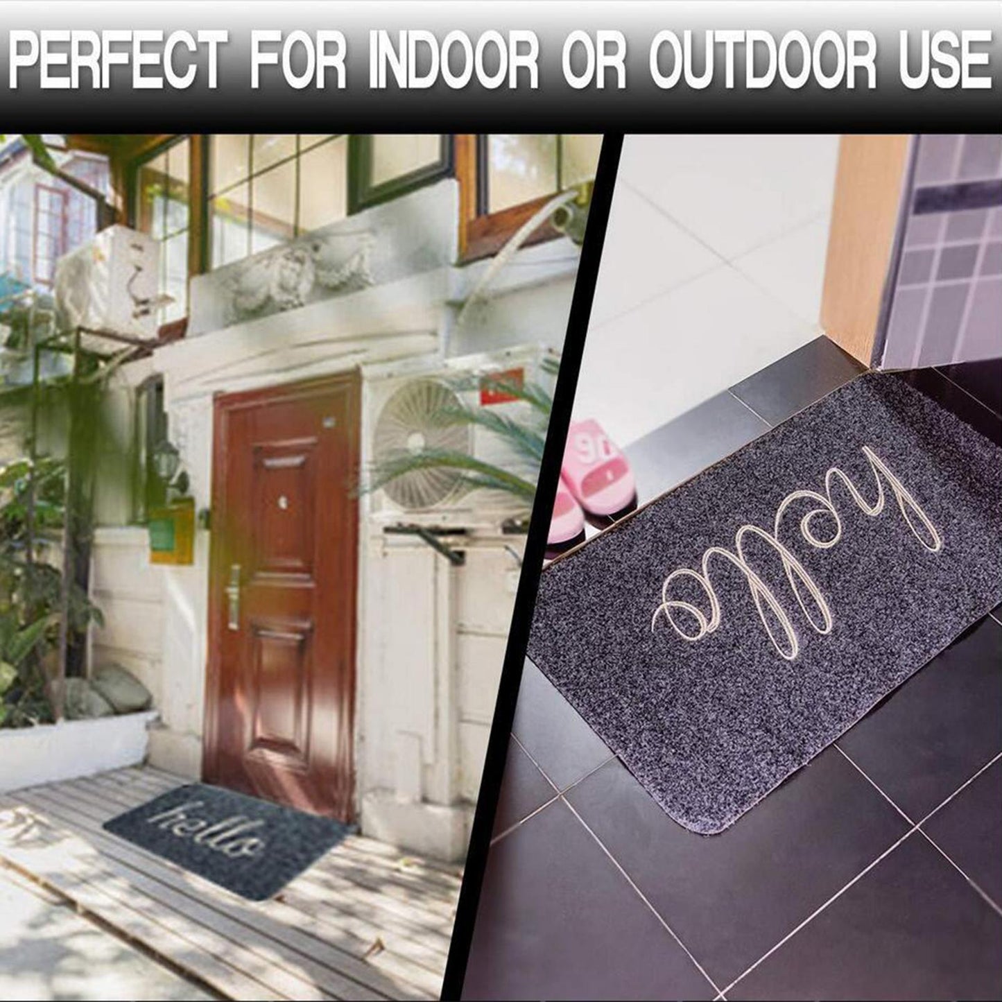 Door Mat Mats Doormats Front Entrance Door Mats Indoor & Outdoor Gray 60x90cm