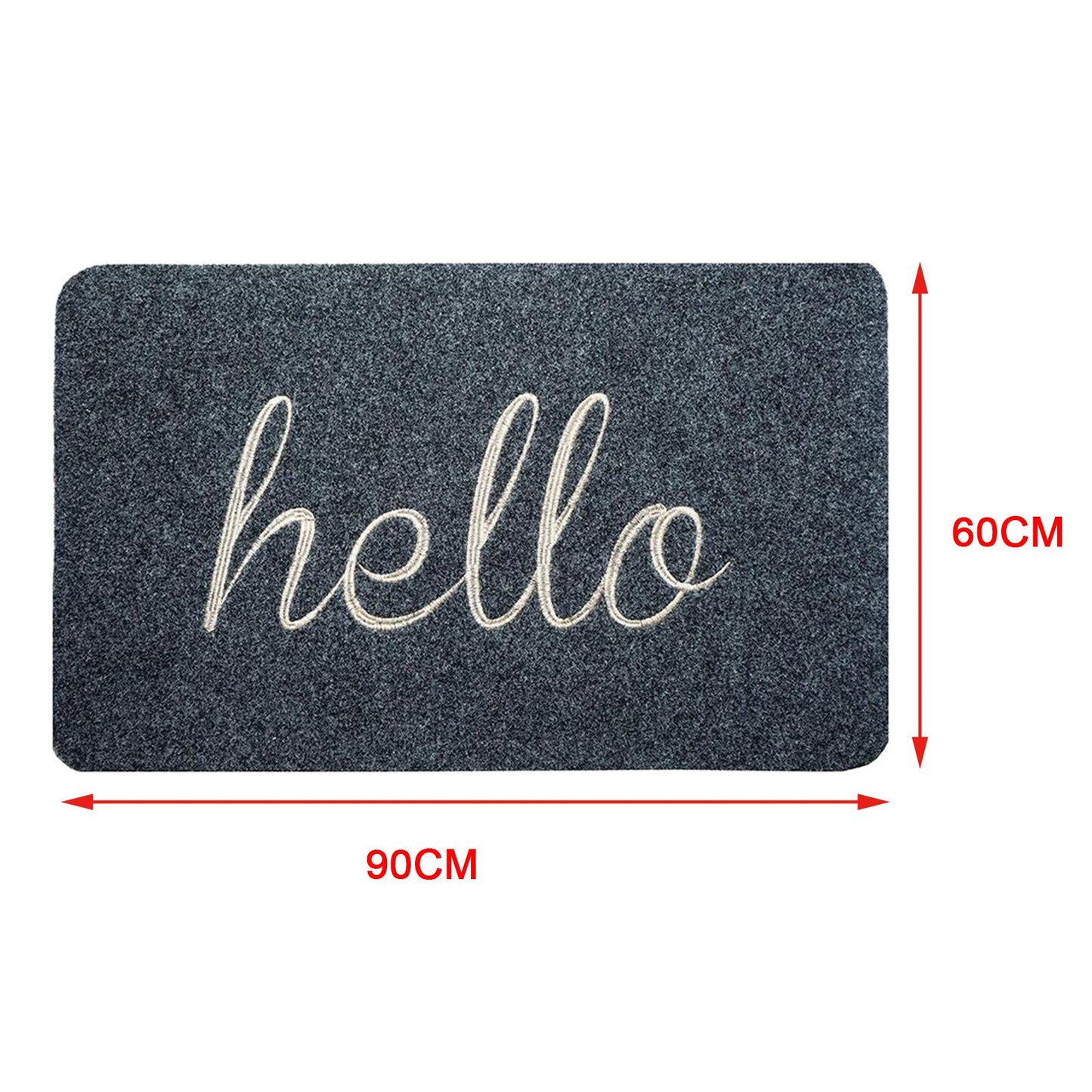 Door Mat Mats Doormats Front Entrance Door Mats Indoor & Outdoor Gray 60x90cm
