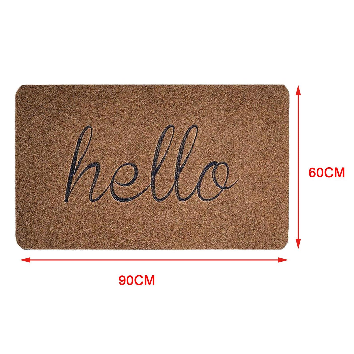 Door Mat Mats Doormats Front Entrance Door Mats Indoor & Outdoor Brown 60x90cm