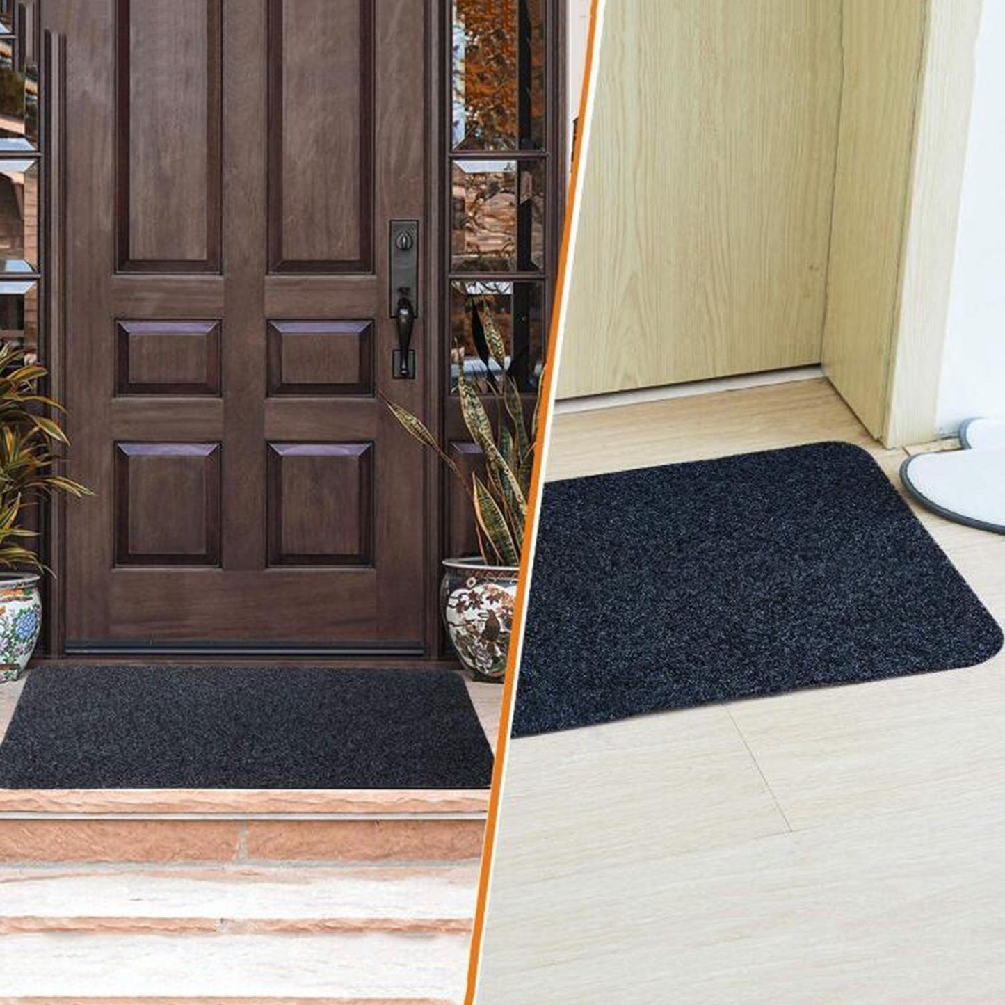 Door Mat Mats Doormats Front Entrance Door Mats Indoor & Outdoor Pure Gray 45x70cm