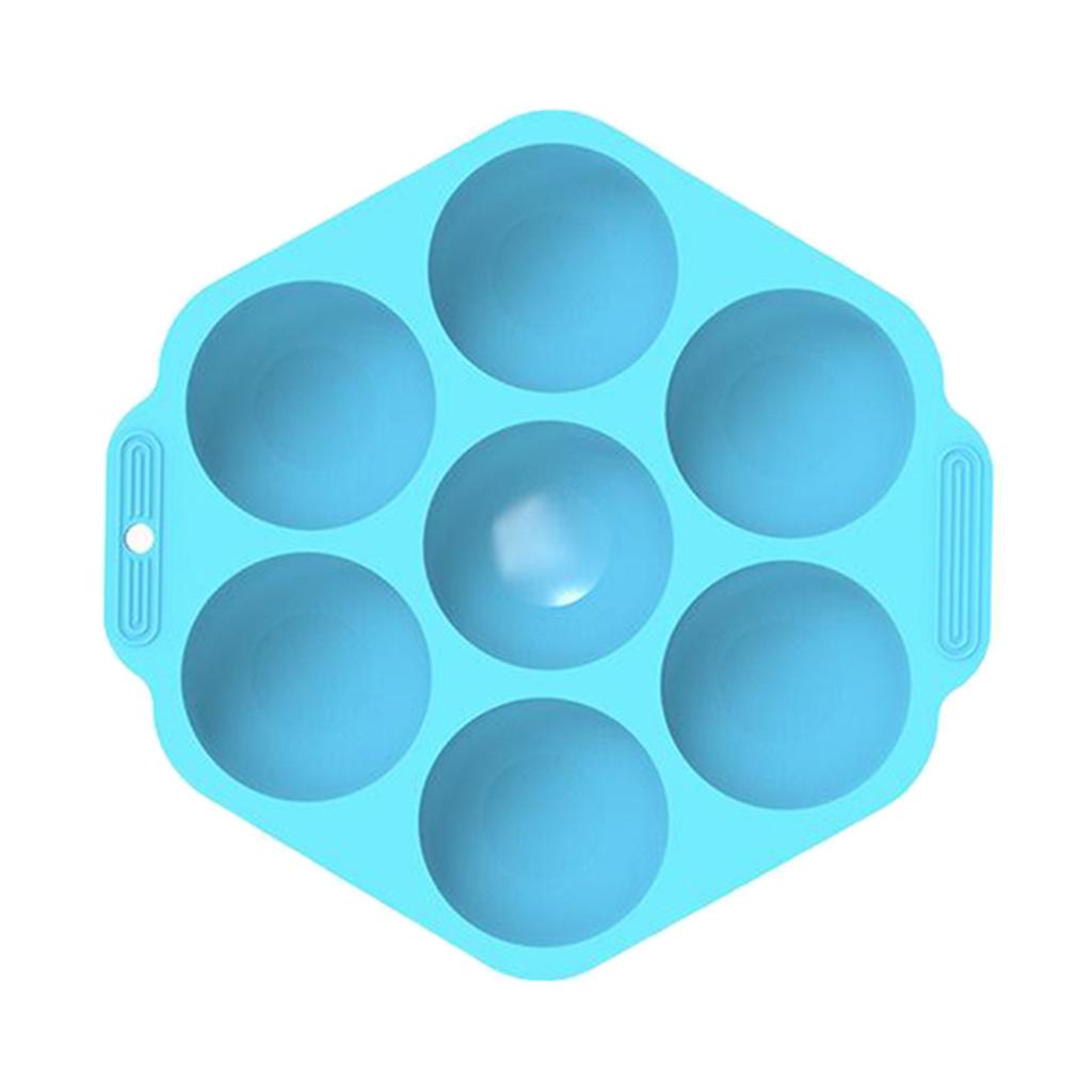 7 Holes Semi Sphere Chocolate Baking Mold for Making Hot Chocolate Bombs Blue