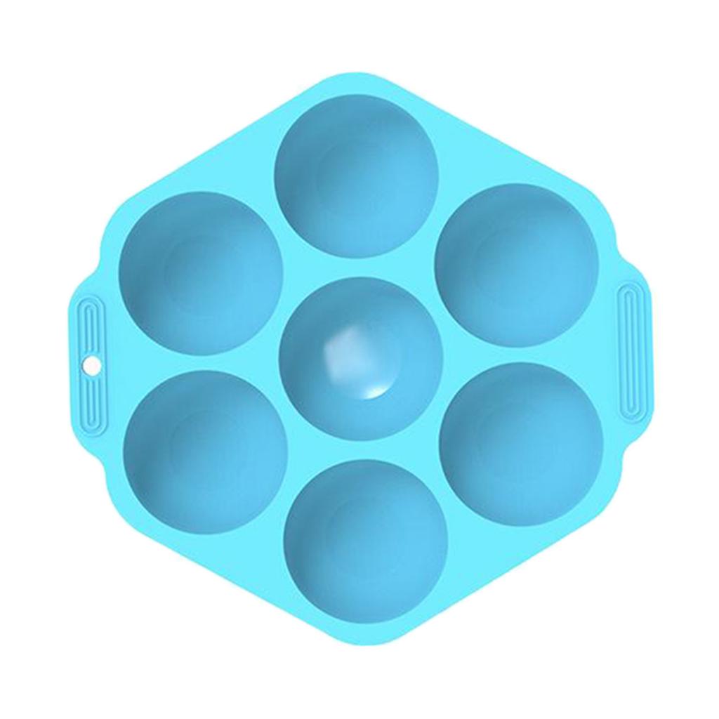 7 Holes Semi Sphere Chocolate Baking Mold for Making Hot Chocolate Bombs Blue