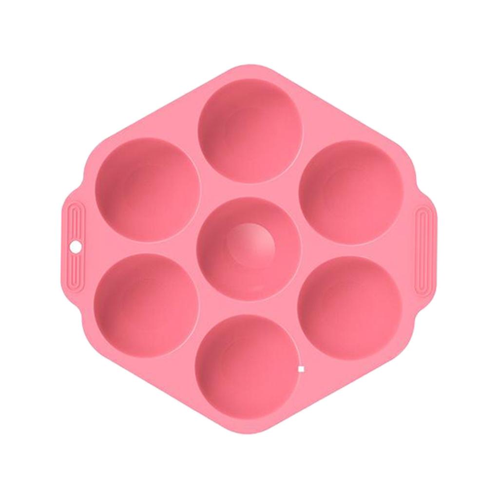 7 Holes Semi Sphere Chocolate Baking Mold for Making Hot Chocolate Bombs Pink