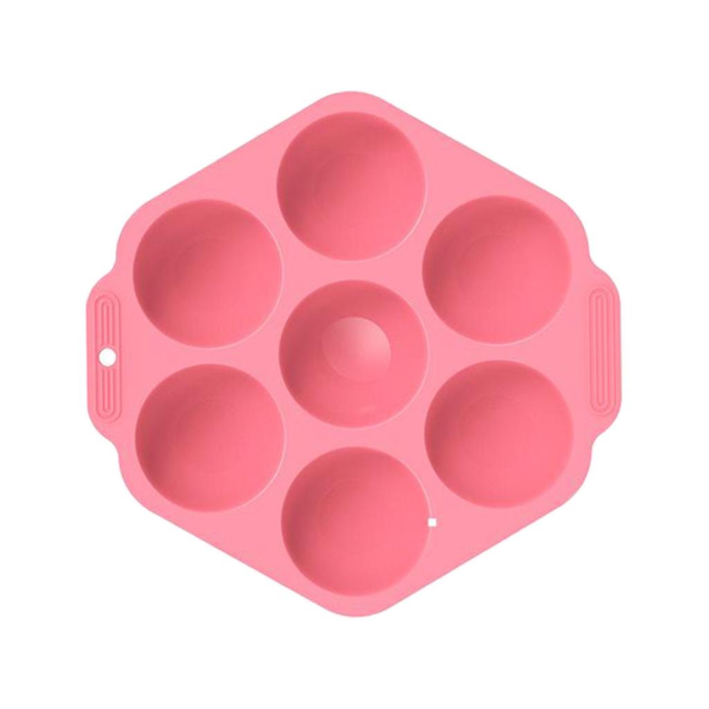 7 Holes Semi Sphere Chocolate Baking Mold for Making Hot Chocolate Bombs Pink