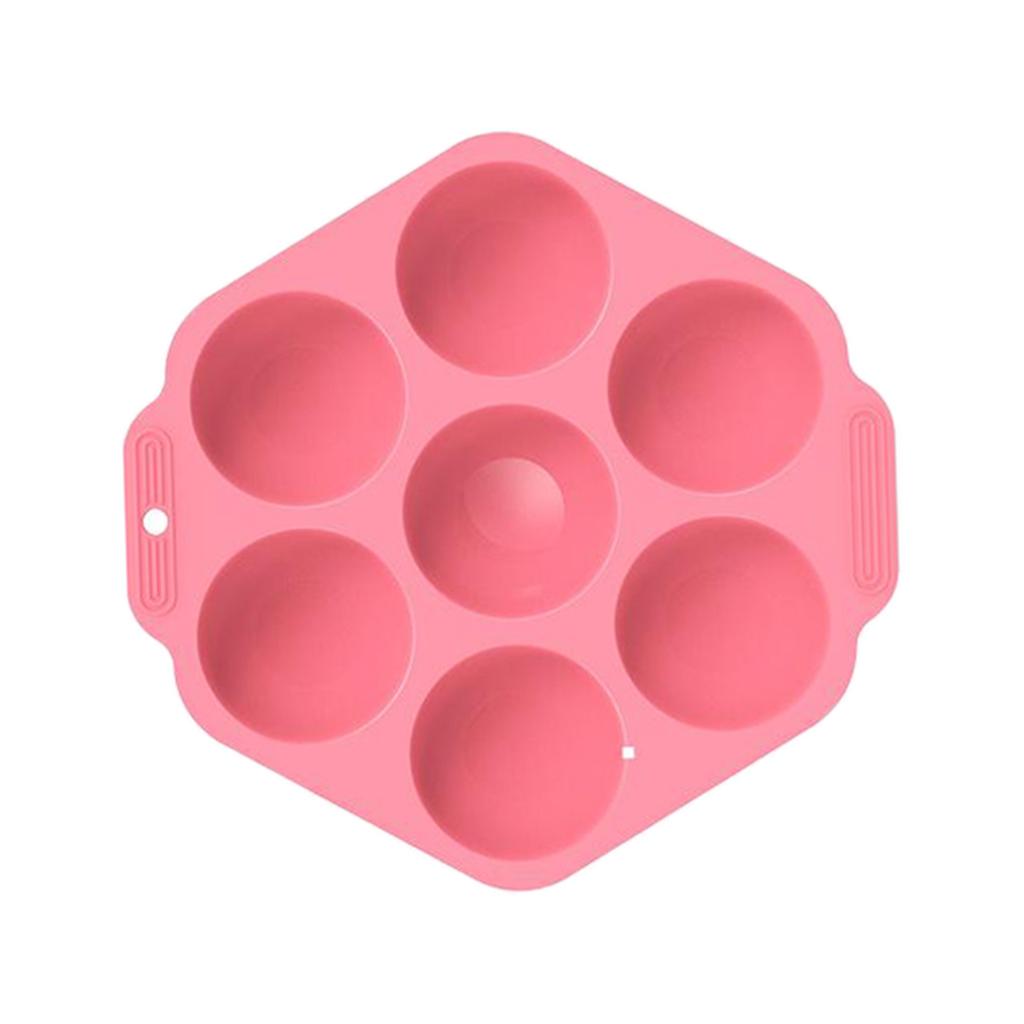 7 Holes Semi Sphere Chocolate Baking Mold for Making Hot Chocolate Bombs Pink