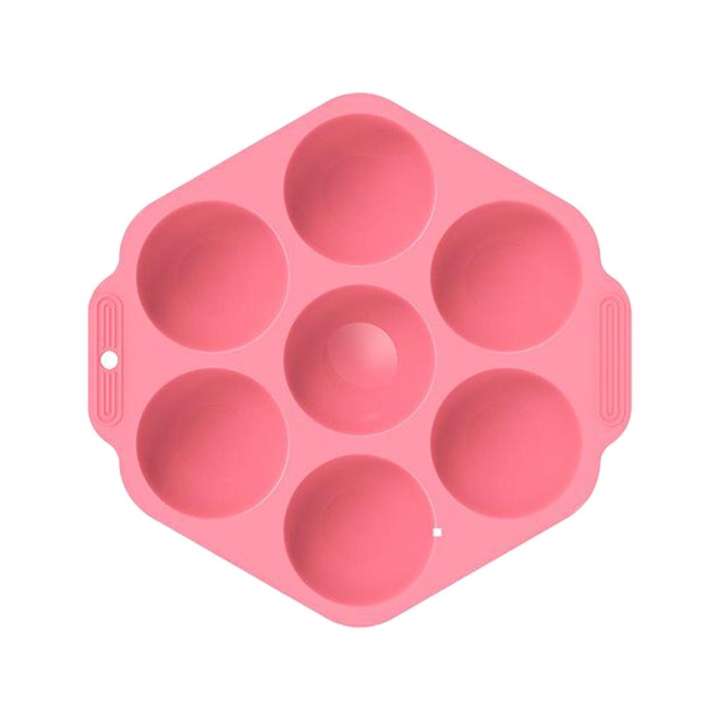 7 Holes Semi Sphere Chocolate Baking Mold for Making Hot Chocolate Bombs Pink