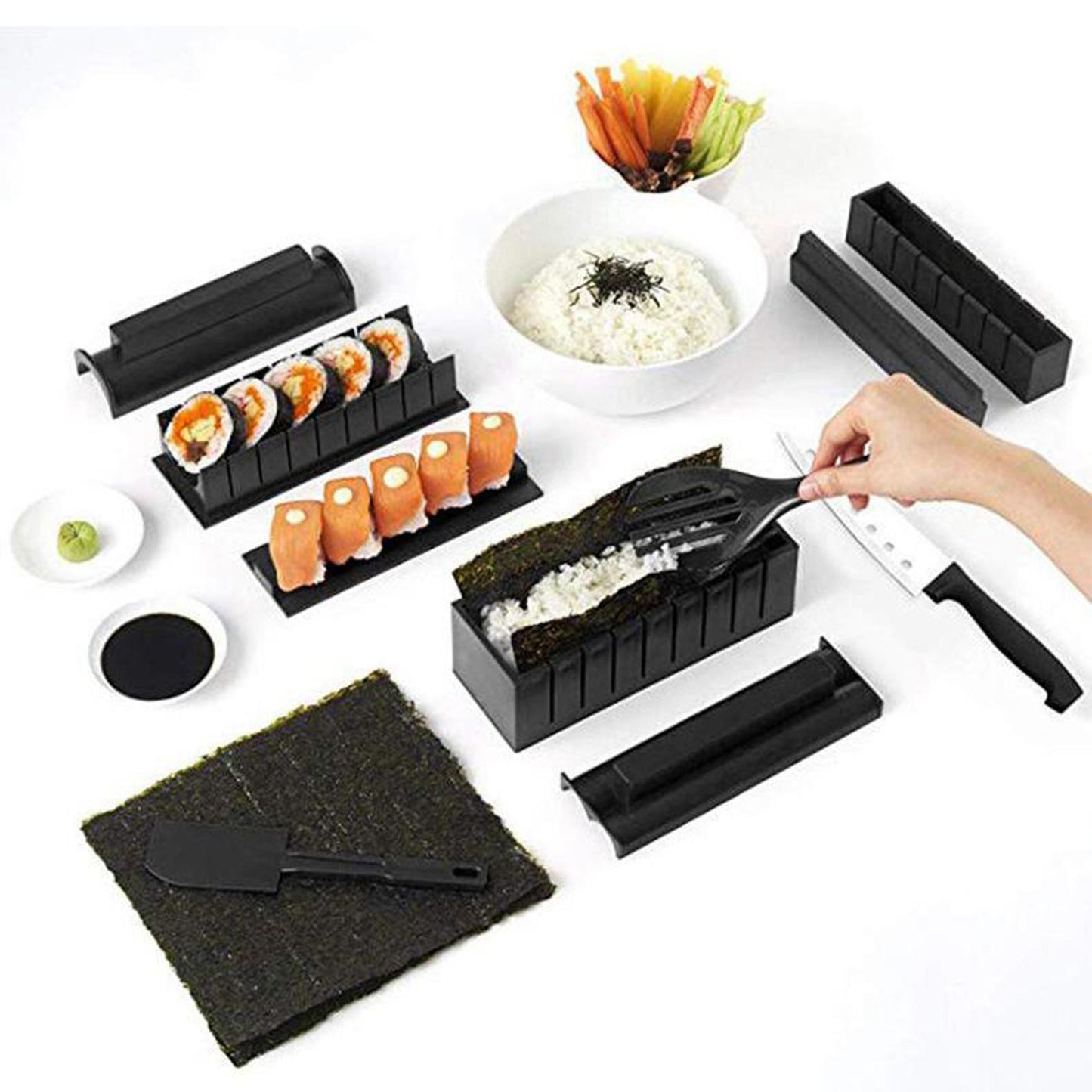 Sushi Making Kit Rice Roll Mold Making Sushi Tool for Kitchen  Black