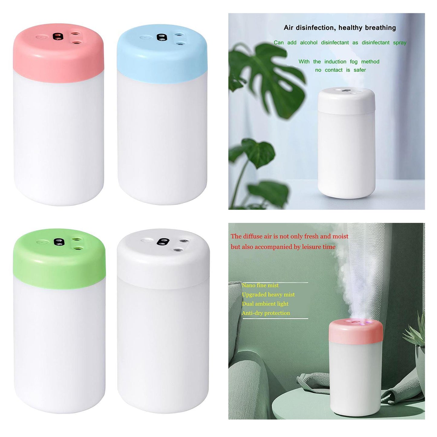 300ml Mini Humidifier USB Aroma Diffuser Air Humidifier Purifier  White