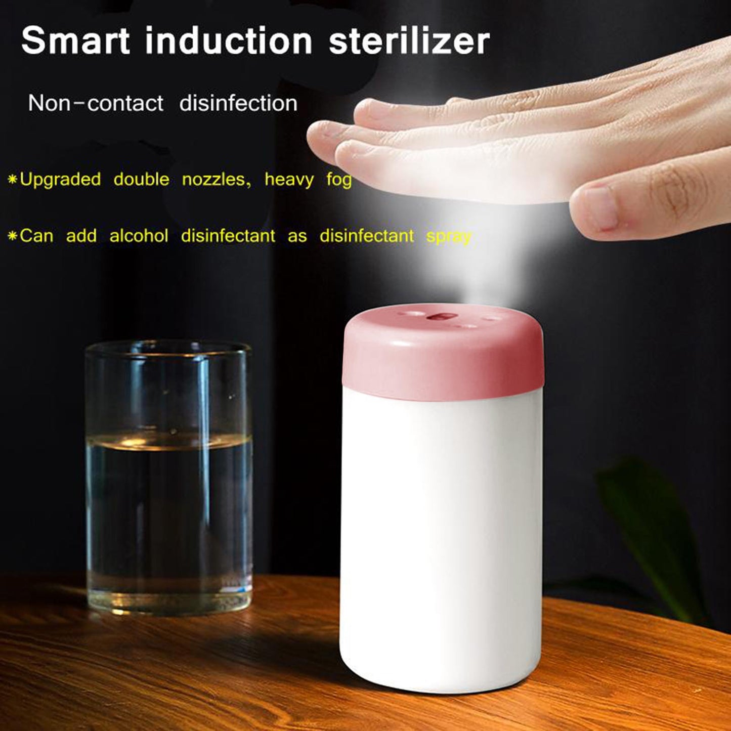 300ml Mini Humidifier USB Aroma Diffuser Air Humidifier Purifier  Pink