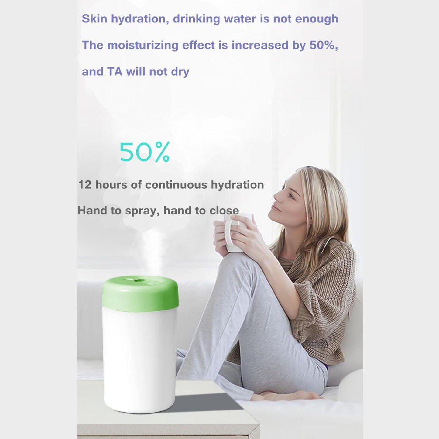 300ml Mini Humidifier USB Aroma Diffuser Air Humidifier Purifier  Green