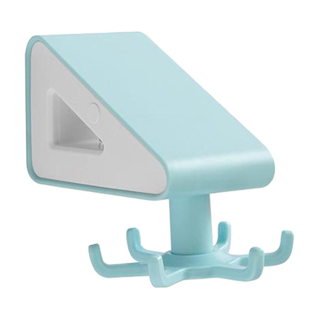 Wall Mounted Rotated Kitchen Utensil Rack Wall Hook Laundry Room light blue