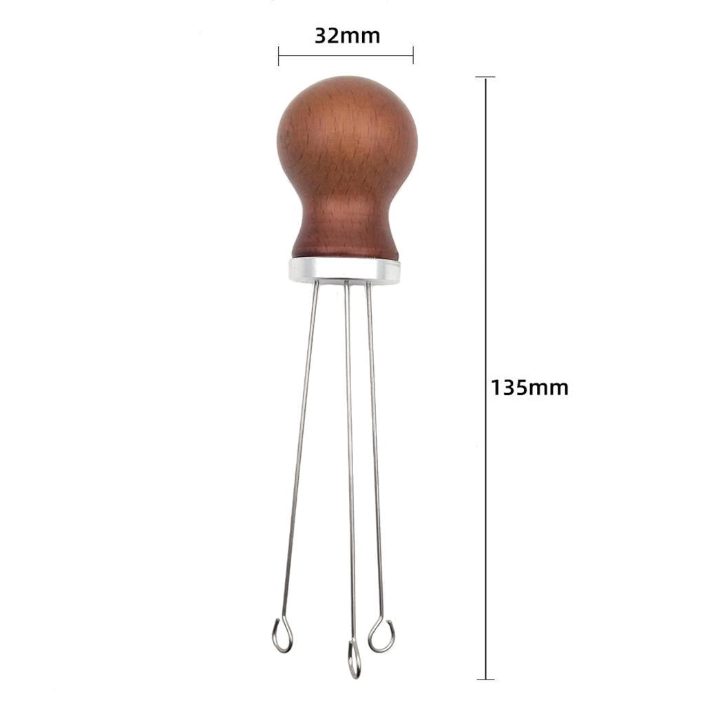 Wood Handle Coffee Tamper Needle Leveler Tool Arc-Shaped Stitch Universal sliver rosewood