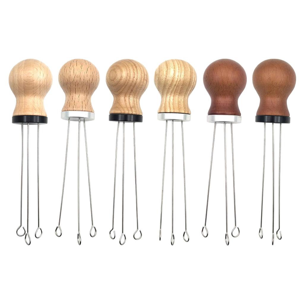 Wood Handle Coffee Tamper Needle Leveler Tool Arc-Shaped Stitch Universal sliver rosewood
