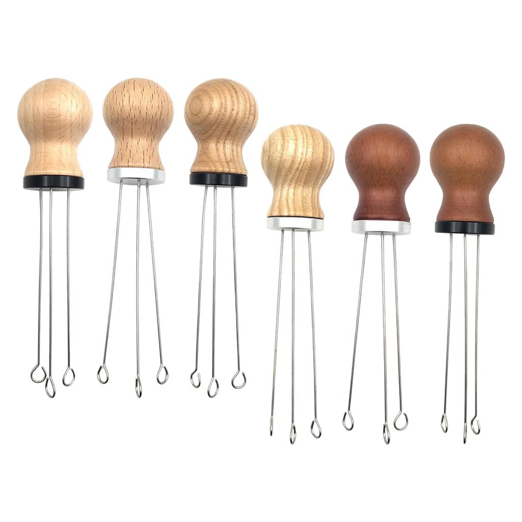 Wood Handle Coffee Tamper Needle Leveler Tool Arc-Shaped Stitch Universal sliver rosewood