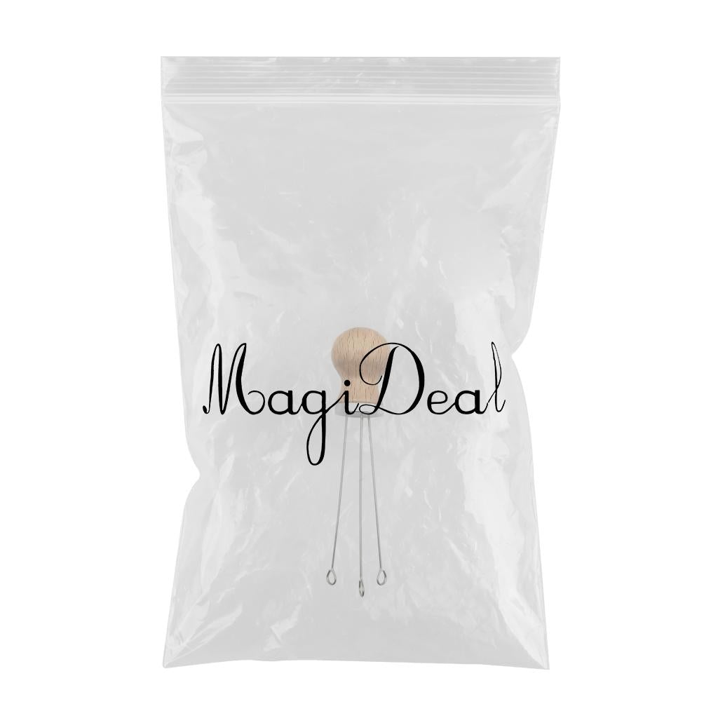 Wood Handle Coffee Tamper Needle Leveler Tool Arc-Shaped Stitch Universal silver beech