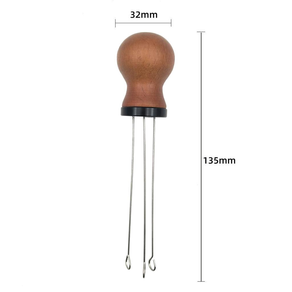 Wood Handle Coffee Tamper Needle Leveler Tool Arc-Shaped Stitch Universal black rosewood