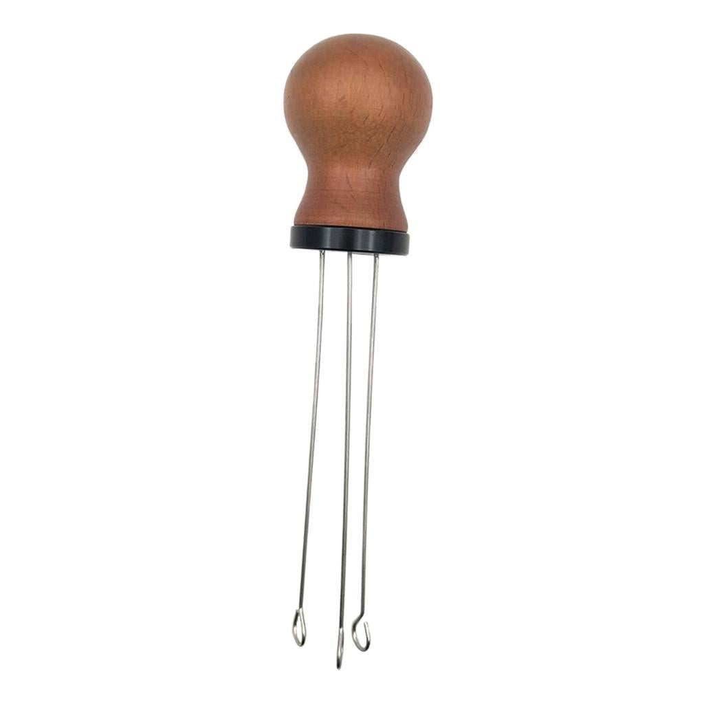 Wood Handle Coffee Tamper Needle Leveler Tool Arc-Shaped Stitch Universal black rosewood