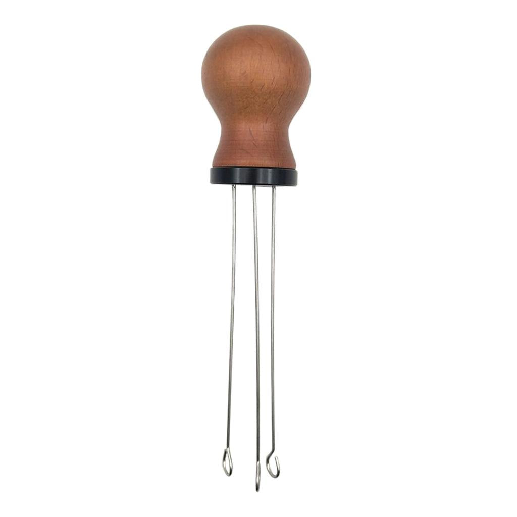 Wood Handle Coffee Tamper Needle Leveler Tool Arc-Shaped Stitch Universal black rosewood