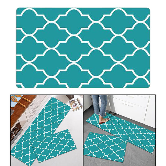 Nonslip Checked Kitchen Bedroom Mat Runner Rug Anti Fatigue Green 75x45cm