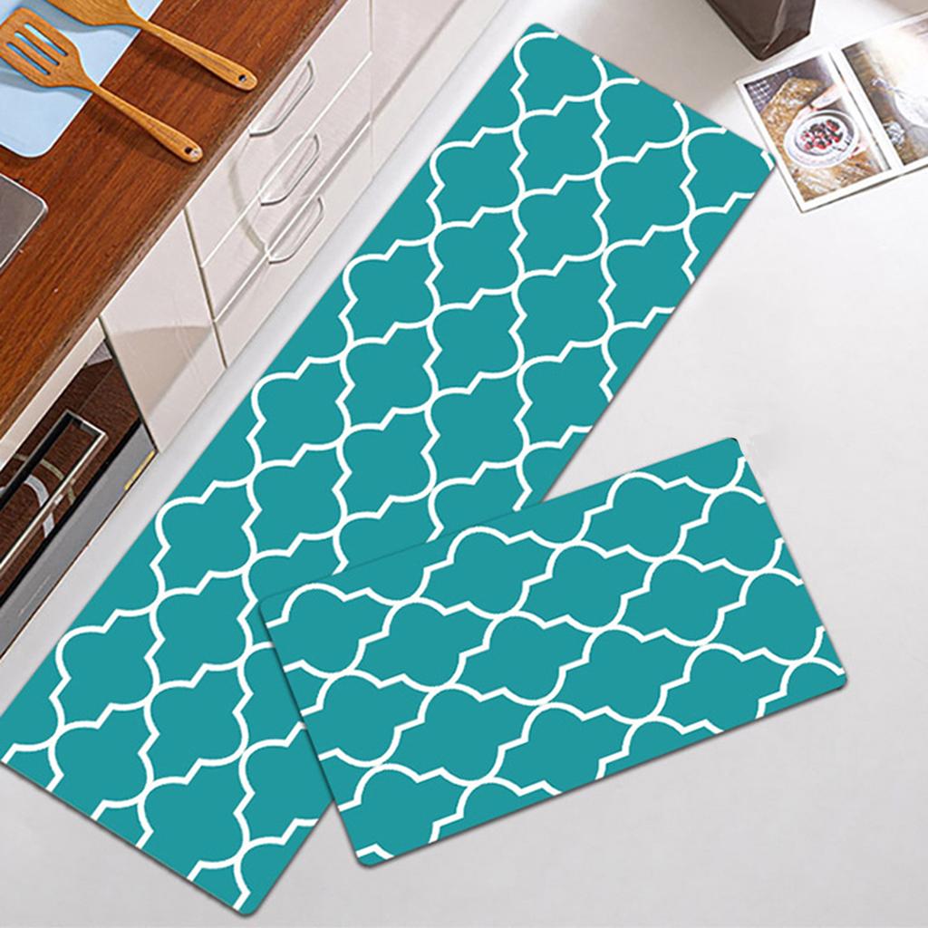 Nonslip Checked Kitchen Bedroom Mat Runner Rug Anti Fatigue Green 75x45cm