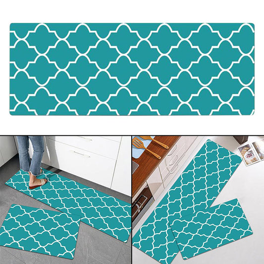 Nonslip Checked Kitchen Bedroom Mat Runner Rug Anti Fatigue Green 120x45cm