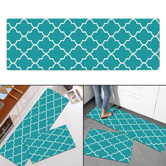 Nonslip Checked Kitchen Bedroom Mat Runner Rug Anti Fatigue Green 150x45cm