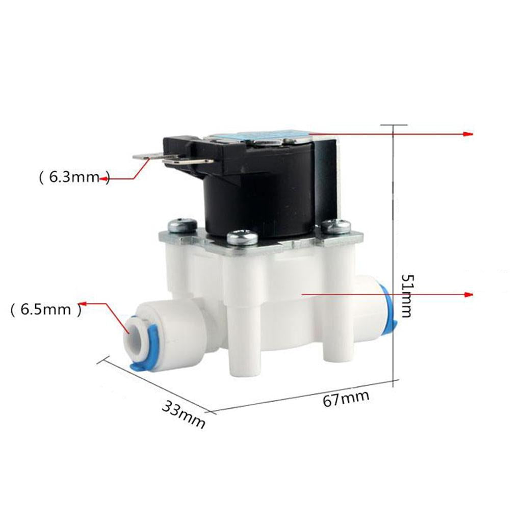 24V 1/4 Inlet Water Solenoid Valve Quick Connect for RO Reverse Osmosis"