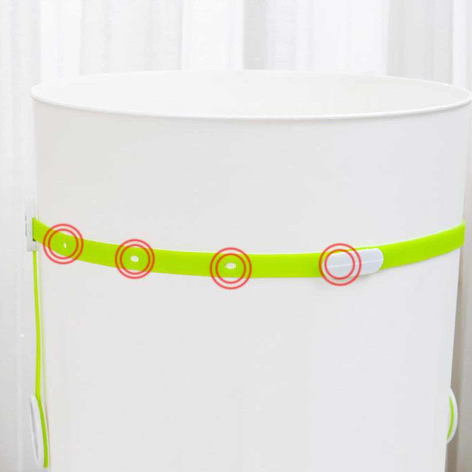 Trash Can Bag Buckle Bands Waste Basket Garbage Bin Clamps Clips Green