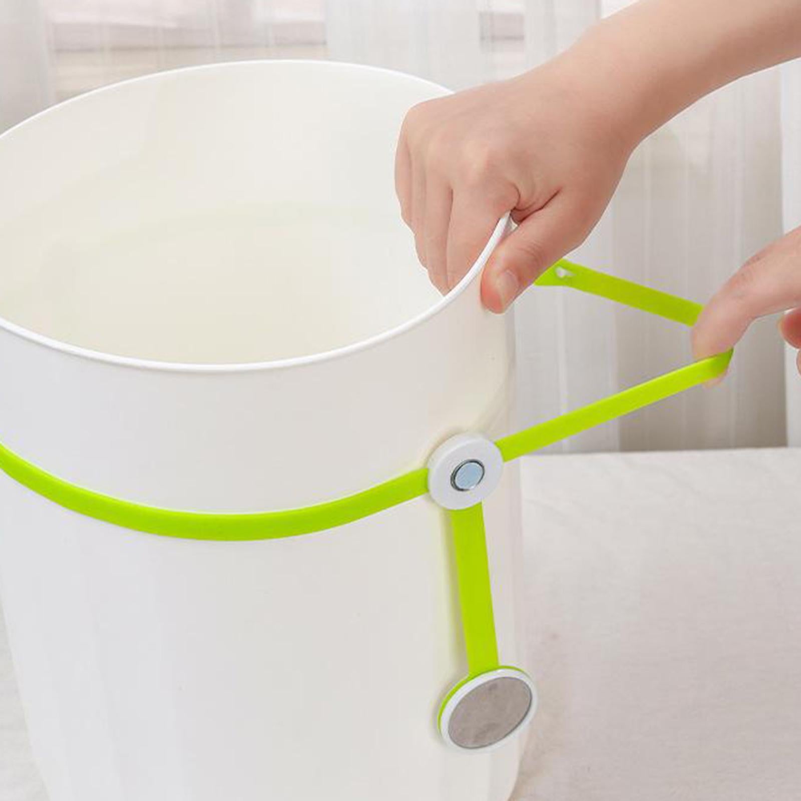 Trash Can Bag Buckle Bands Waste Basket Garbage Bin Clamps Clips Green