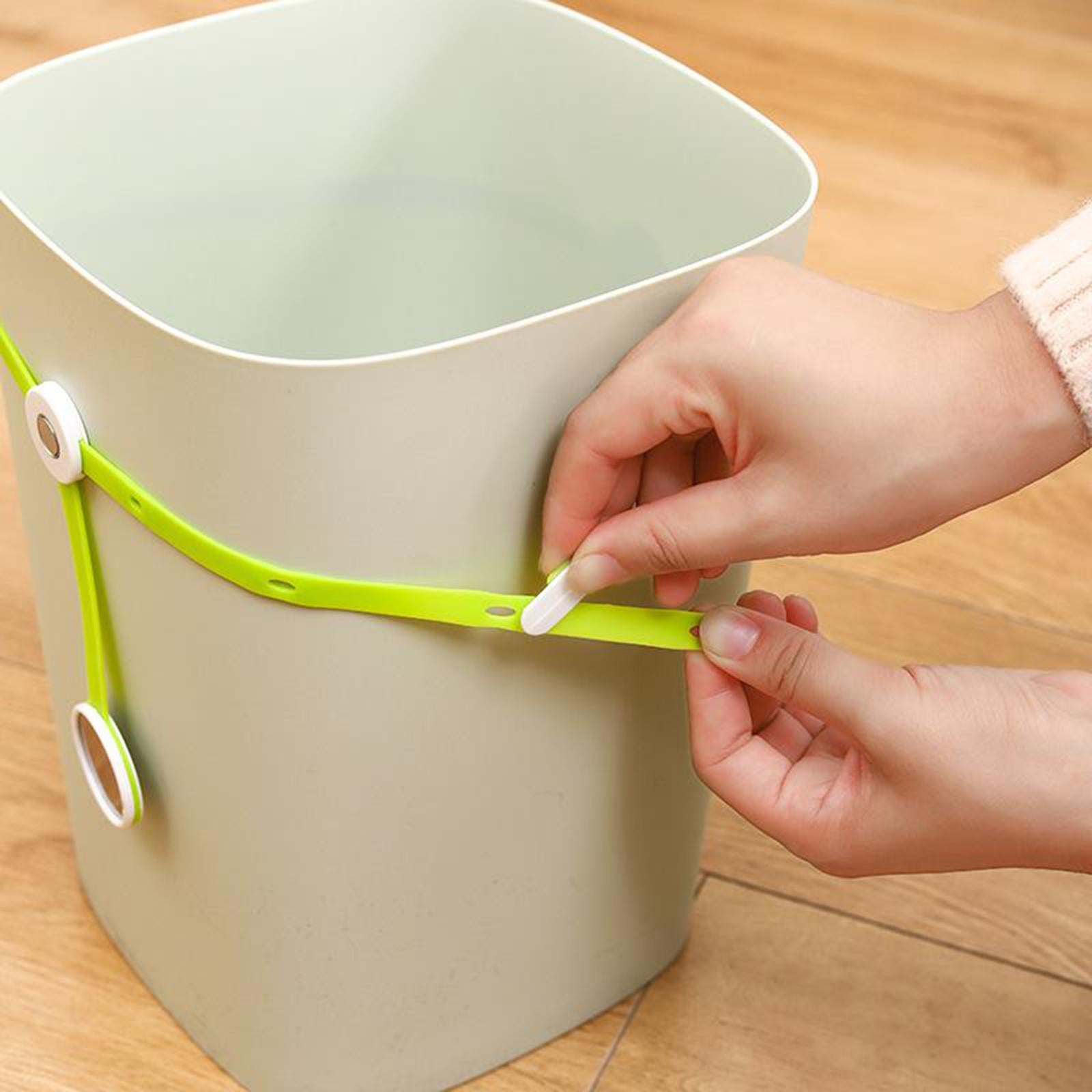 Trash Can Bag Buckle Bands Waste Basket Garbage Bin Clamps Clips Pink