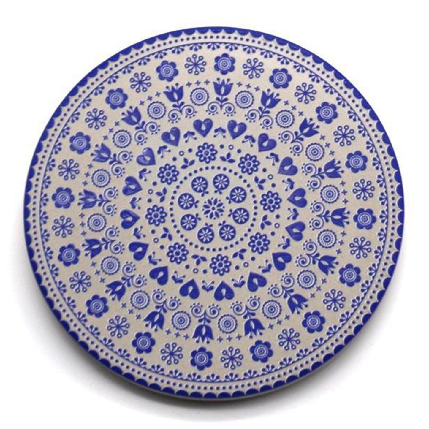 Ceramic Cork Base Round Coasters Kitchen Cup Pads Placemat + Holder 8pcs