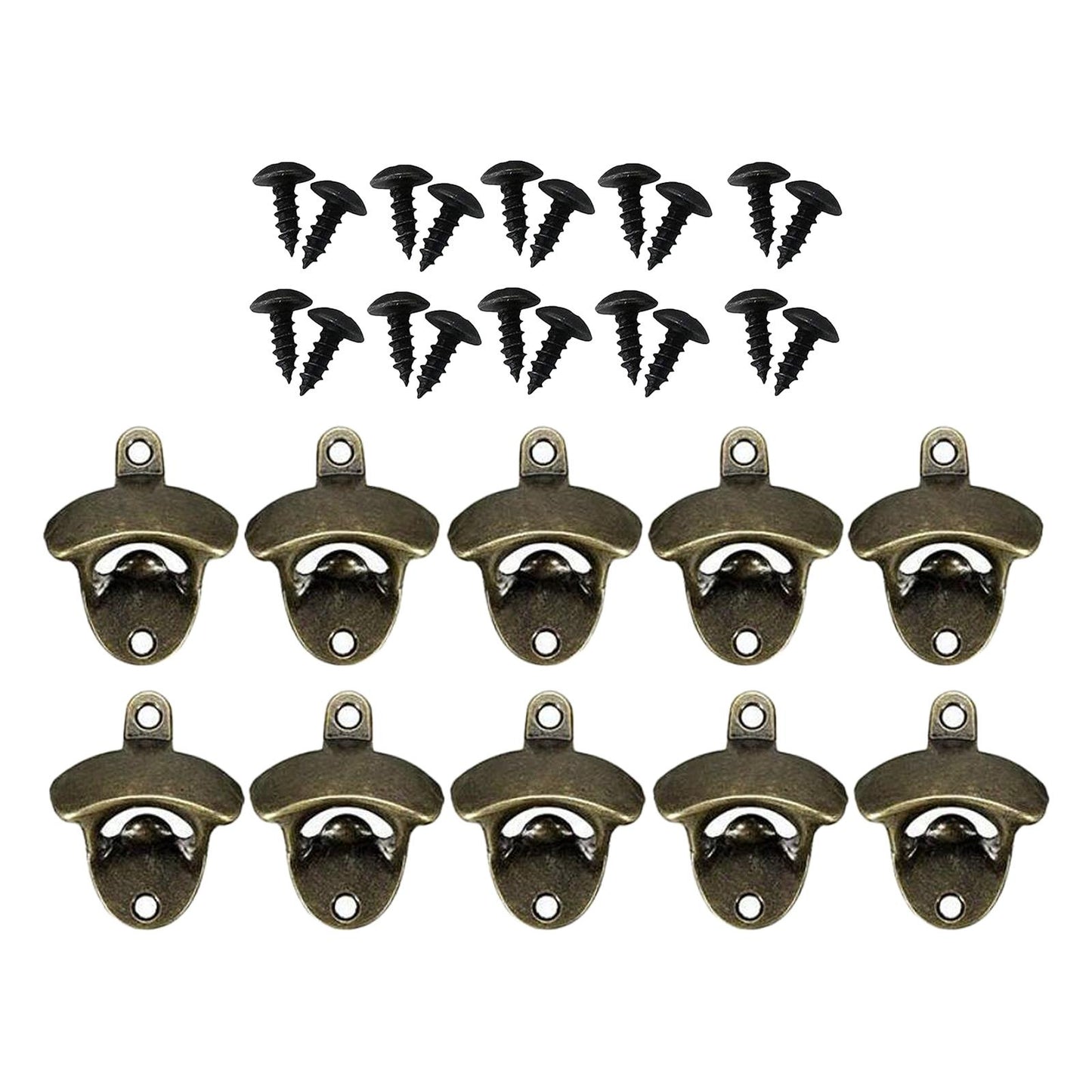 10pcs Wall Mounted Bottle Opener Bar Accessories Beer Opener for Home Bar Antique Bronze