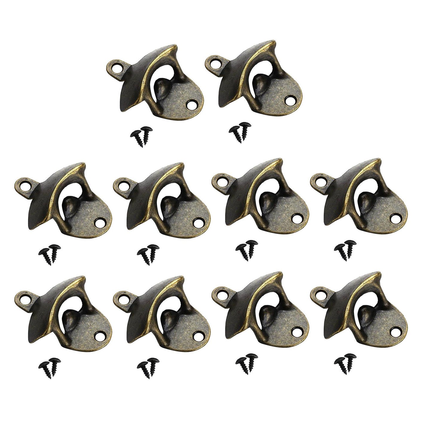 10pcs Wall Mounted Bottle Opener Bar Accessories Beer Opener for Home Bar Antique Bronze