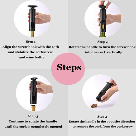 Wine Opener Manual Corkscrew Bottle Opener for Home Party Bar Accessories