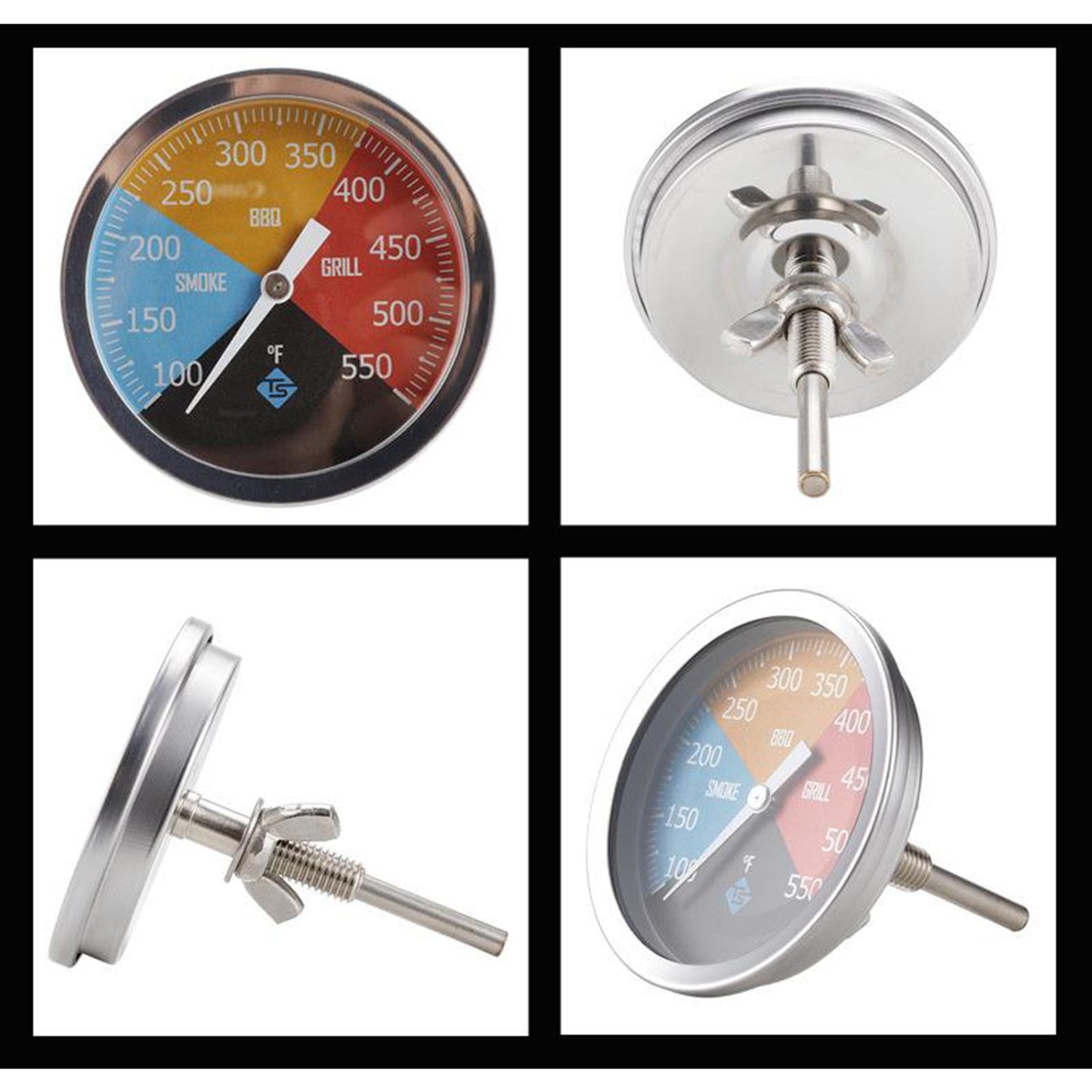 Barbecue Thermometer Oven Pit Temp Gauge BBQ Smoker Grill Temperature