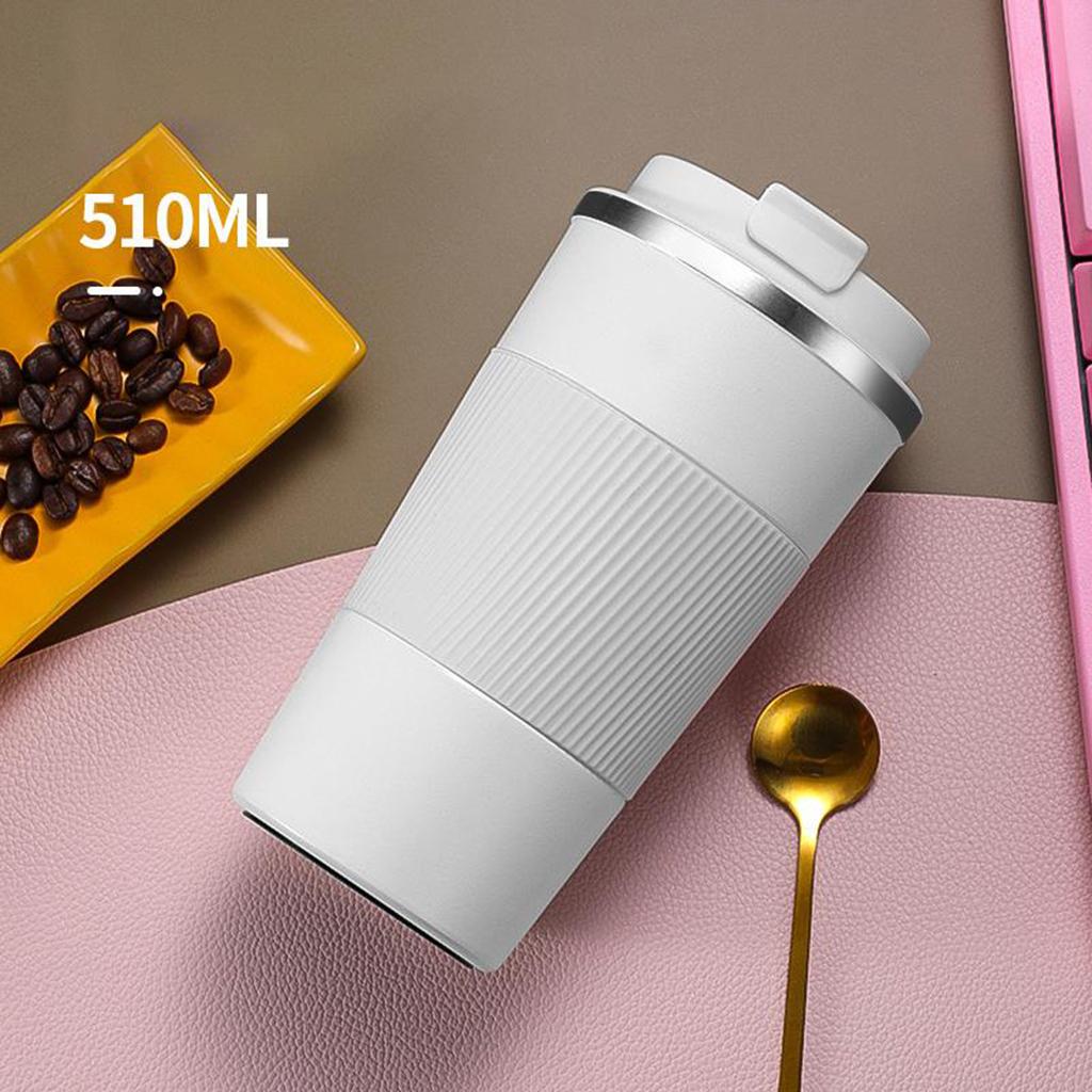 Coffee Mug Hot & Cold Beverage Drinks Leak-proof Travel Mug 510ml White