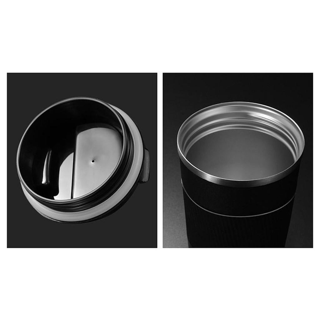 Coffee Mug Hot & Cold Beverage Drinks Leak-proof Travel Mug 380ml Black