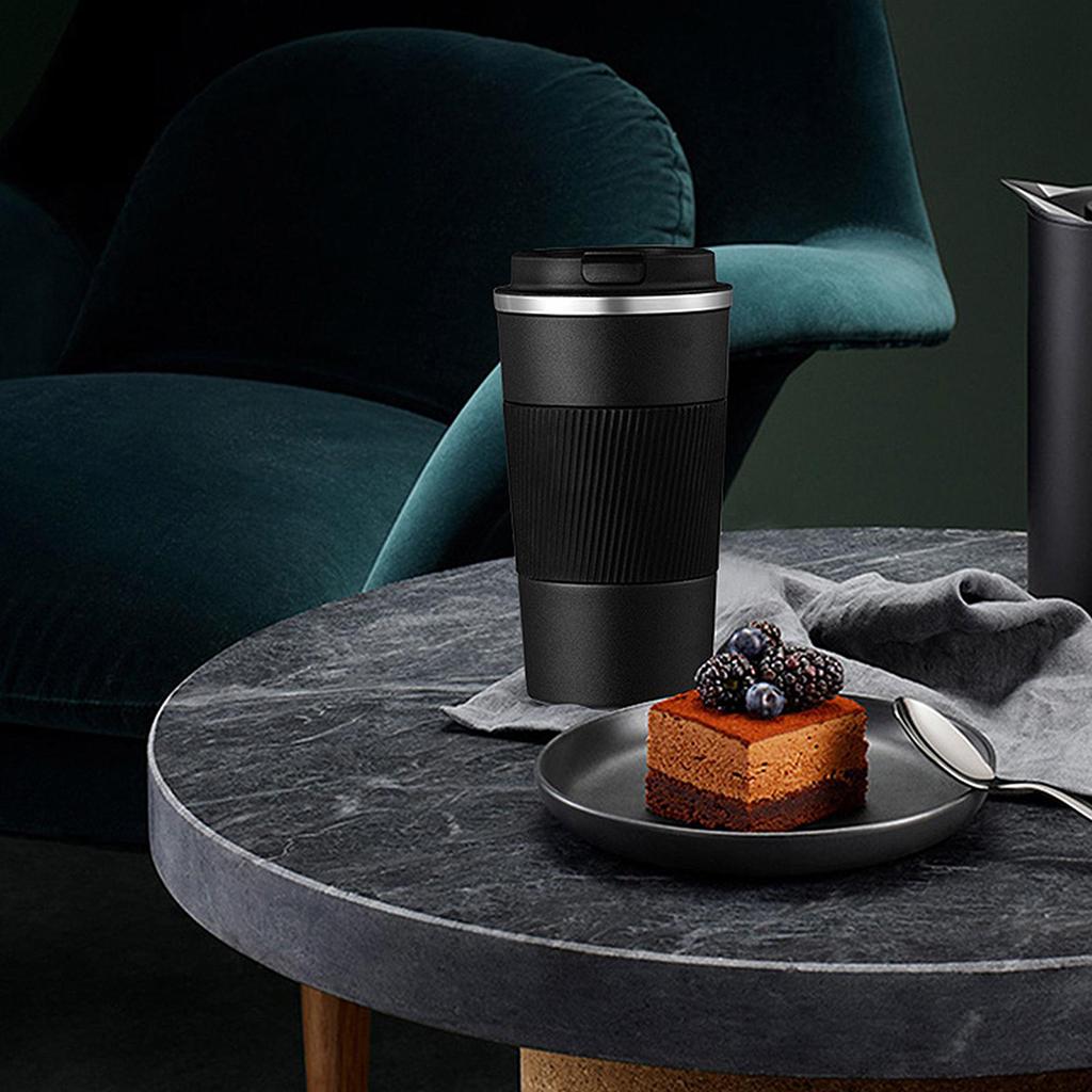 Coffee Mug Hot & Cold Beverage Drinks Leak-proof Travel Mug 380ml Black
