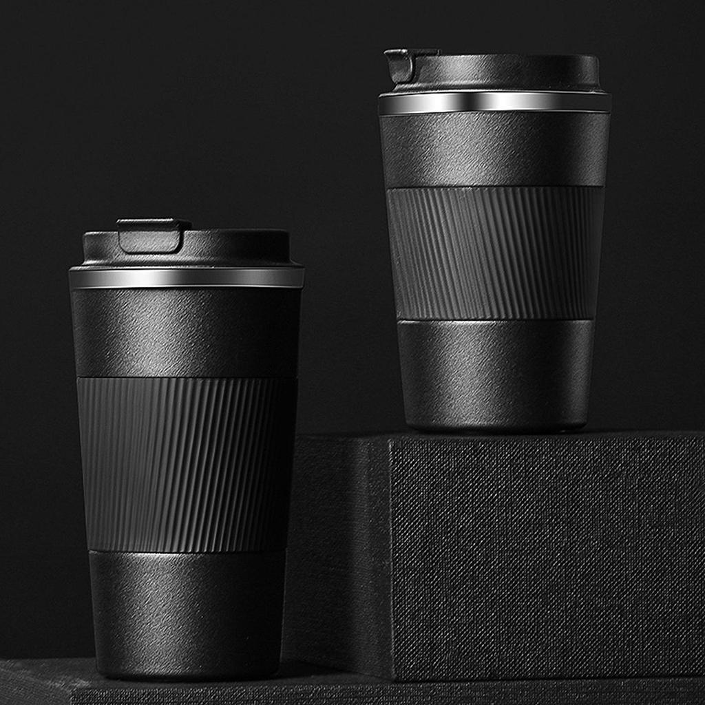 Coffee Mug Hot & Cold Beverage Drinks Leak-proof Travel Mug 380ml Black