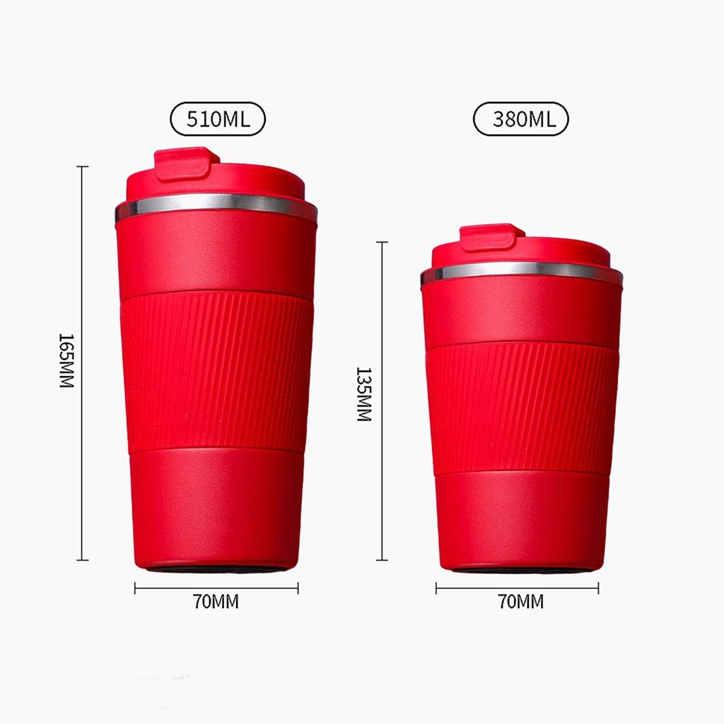 Coffee Mug Hot & Cold Beverage Drinks Leak-proof Travel Mug 380ml Red