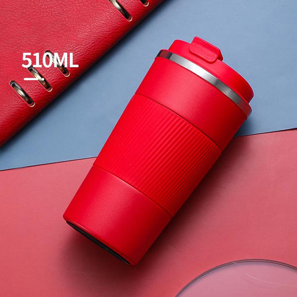 Coffee Mug Hot & Cold Beverage Drinks Leak-proof Travel Mug 510ml Red