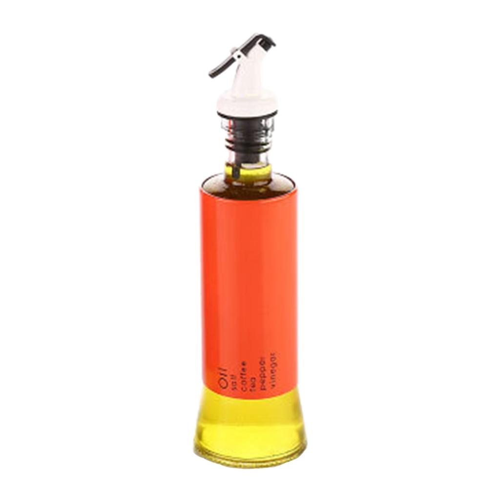 Oil Dispenser Bottle 10oz Glass Decanter for Kitchen BBQ Baking Grilling orange