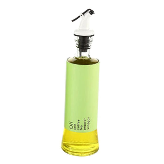 Oil Dispenser Bottle 10oz Glass Decanter for Kitchen BBQ Baking Grilling green