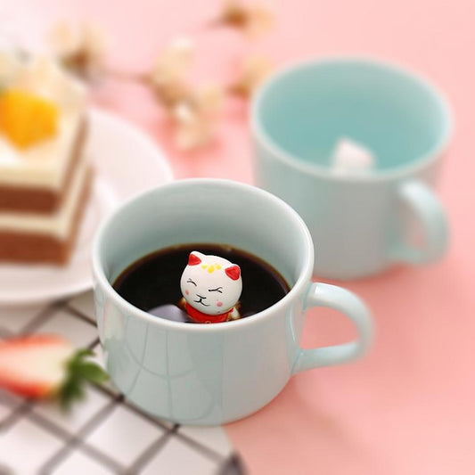 Ceramic Cup Cute Animals Inside Mug Coffee Tea Milk 3D Cartoon Mugs Kitten