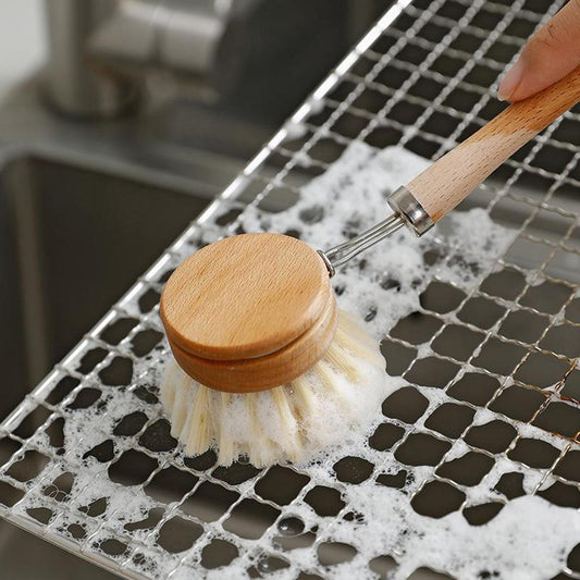 Dish Brush Wooden Handle Kitchen Brushes Nylon Bristle Natural Scrubber brush