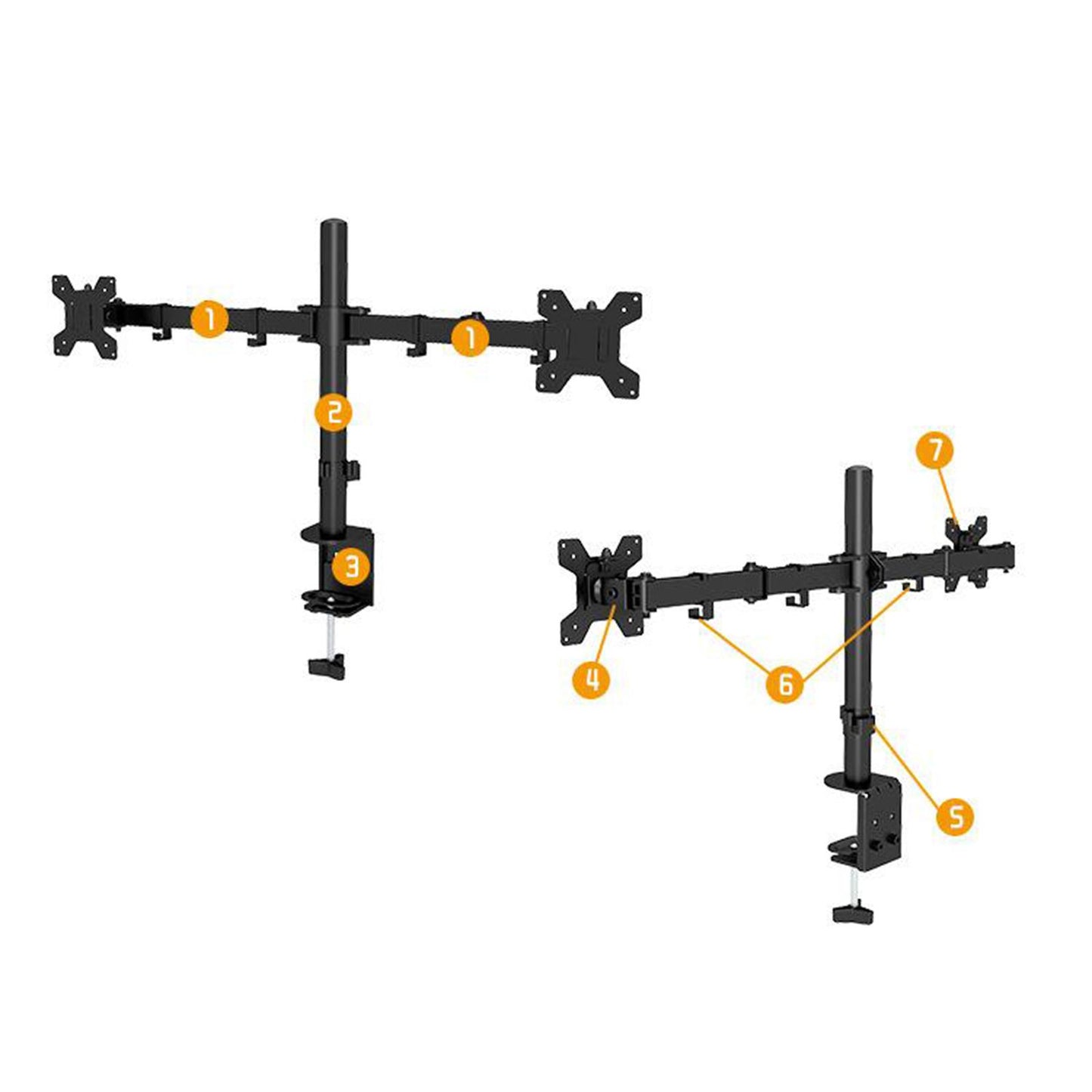 Dual Monitor Desk Mount Stand Computer Monitor Arm Mount for 2 LCD Screens Base