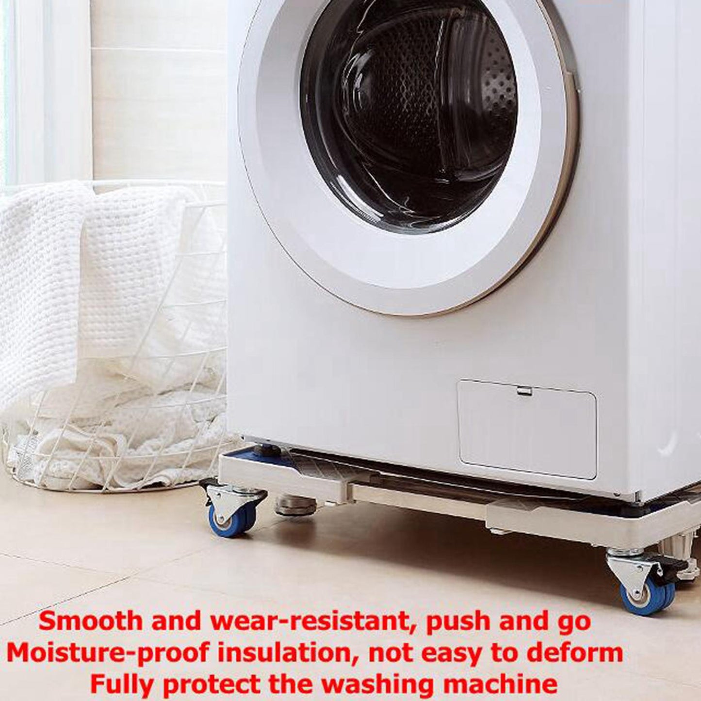 Washing Machine Base Stand Refrigerator Washer Roller Cart Style 2 White