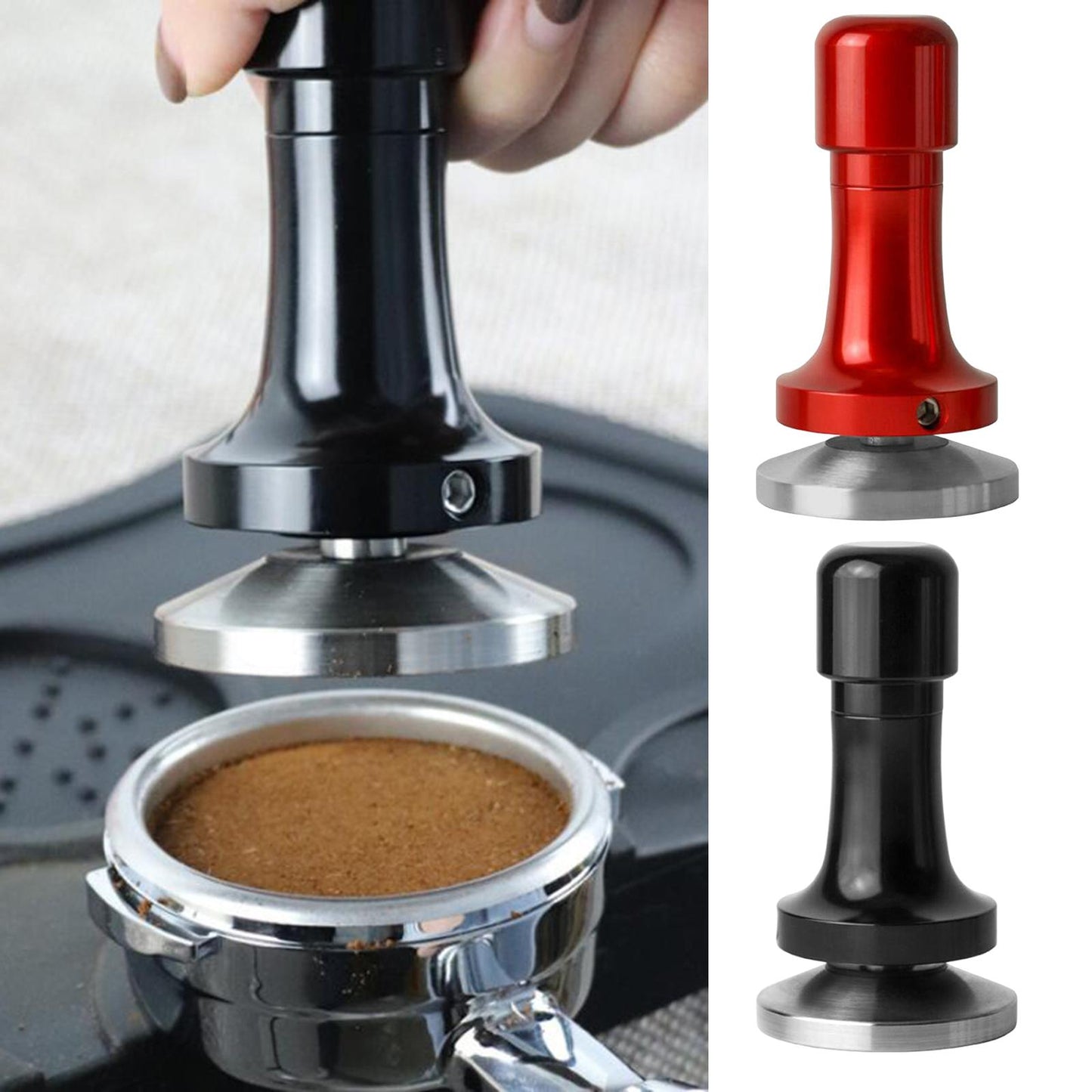 Professional Espresso Coffee Tamper Stainless Steel for Coffee Beans Powder Black 53mm