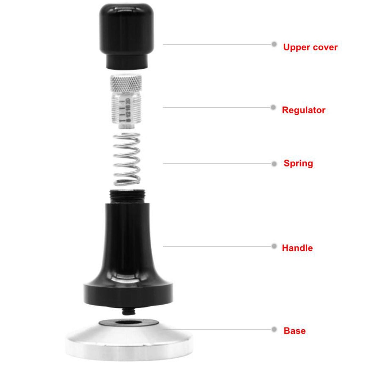 Professional Espresso Coffee Tamper Stainless Steel for Coffee Beans Powder Black 58mm